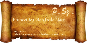 Parovsky Szalvátor névjegykártya